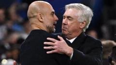 Image source, Getty ImagesImage caption, Carlo Ancelotti and Pep Guardiola have both held talks with Italy over the national team coaching j