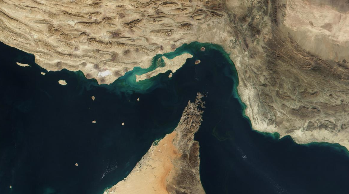 Two oil tankers exploded and caught fire south of the Strait of Hormuz. Arabic: Two oil tankers explode and catch fire south of the Strait o